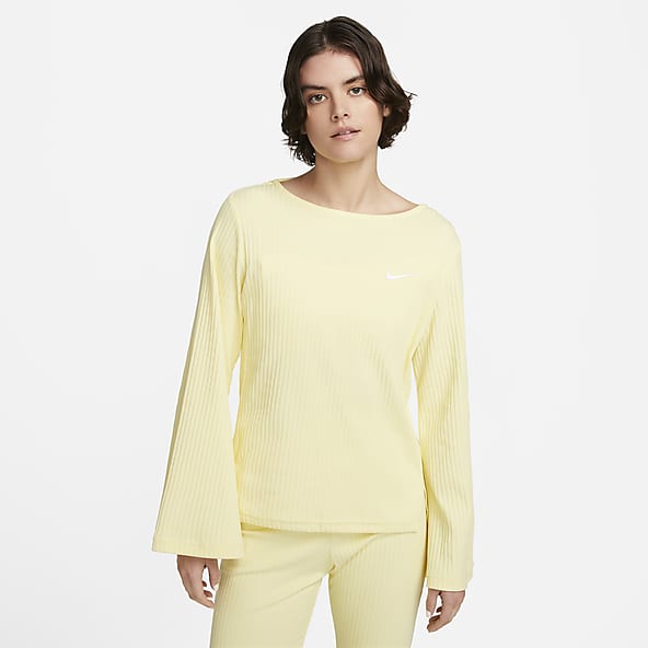 Womens Yellow Tops T Shirts. Nike